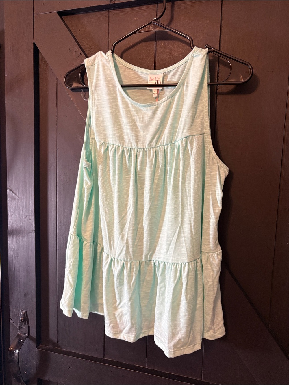 Belle Du Jour Mint Green Tiered Sleeveless Tank Top